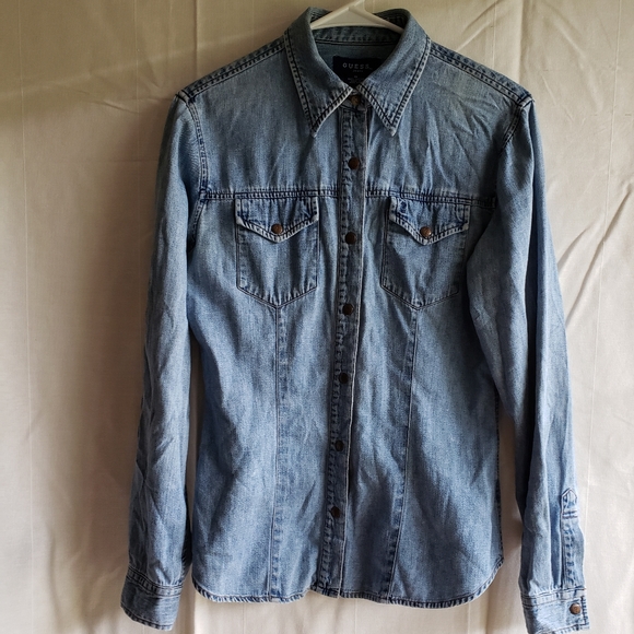 Guess Tops - Guess Denim Button Down Shirt